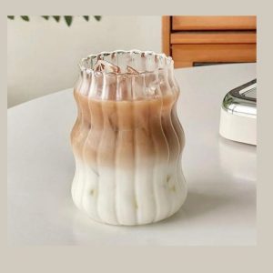 Glass straw cup ripple