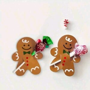 Ginger bread man lollipop cards 25pc